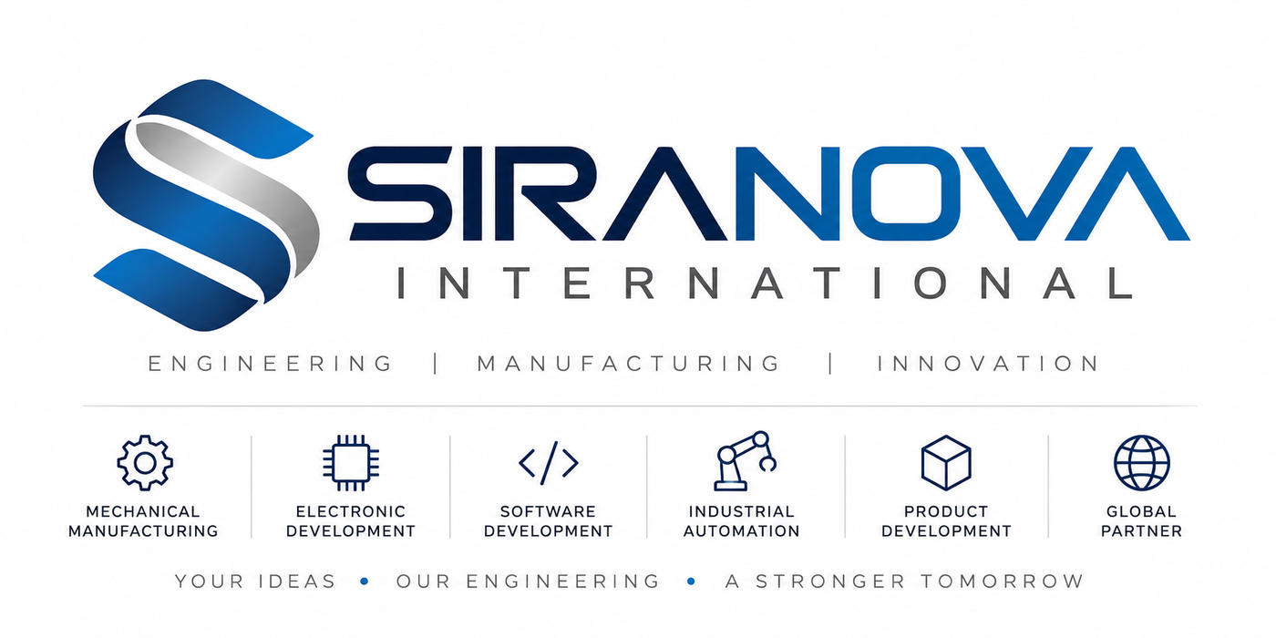 Original Siranova International identity with six service categories